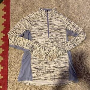 Gray and purple patagonia Quarter-Zip athletic top